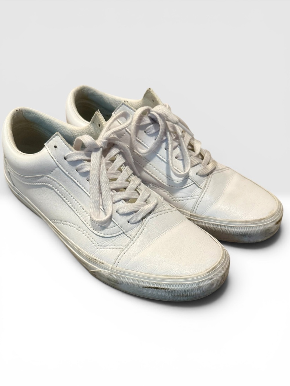 Vans old school white Low-Top Leather Sneakers
